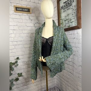 ANTHROPOLOGIE ONE GIRL WHO chunky open cardigan flare sleeves